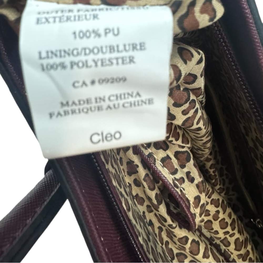 Cleo Faux Leather and Crocodile Skin Purse Hand Bag Burgundy Y2K Vintage - Picture 4 of 7